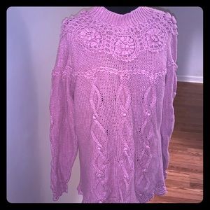 Melbourne Pink Floral Design Sweater Size M